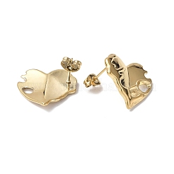 Orecchini a forma di cuore in acciaio inossidabile 304 con placcatura ionica (ip) per donna&nbsp;EJEW-F300-03G