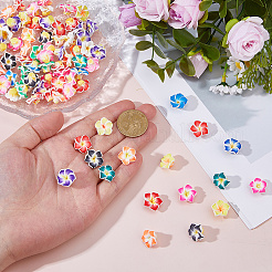 80pcs handgefertigte Fimo 3d Blume Plumeria Perlen&nbsp;CLAY-DC0001-18A