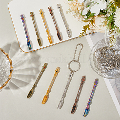 10 Stück 5 Farben Legierung Strass Schaufel Keychian&nbsp;KEYC-SC0001-58