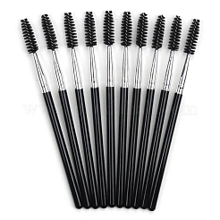Cepillo de cejas desechable de fibra artificial con mango de plástico&nbsp;MRMJ-PW0003-19