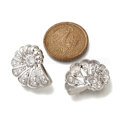 Ohrstecker aus Messing in Muschelform mit Mikropflaster und klarem Zirkonia&nbsp;EJEW-H143-27P