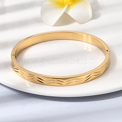 Bracelets articulés en acier inoxydable 304 gravés de chevrons&nbsp;BJEW-D408-28G