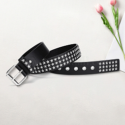 Ceintures en cuir PU à rivets en forme d'étoile platine pour jeans&nbsp;AJEW-WH20096-87B