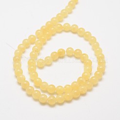 Natürliche gelbe Jade Perlenstränge&nbsp;X-G-K121-01-6mm