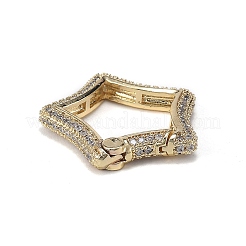 Anelli per cancelli a molla in zirconi cubici trasparenti in micro pavè di ottone&nbsp;ZIRC-F120-010G