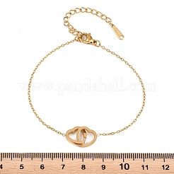 Ineinandergreifende Herzgliederarmbänder aus Edelstahl 304&nbsp;BJEW-B171-14G