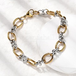 Ovale Gliederkettenarmbänder aus 304 Edelstahl für Damen&nbsp;BJEW-D377-01A