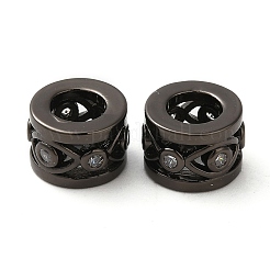 Gestellplattierung Messing Zirkonia Hohlsäule europäische Perlen&nbsp;KK-Z033-25