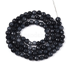 Gefärbt natürlichen weißen Jade Perlen Stränge&nbsp;G-T139-4mm-60-19