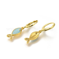 Boucles d'oreilles en laiton avec zircone cubique transparente&nbsp;EJEW-M045-02G-01