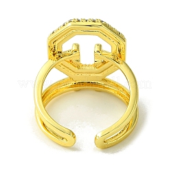 Anneaux de manchette ouverts en laiton micro pavé de zircone cubique&nbsp;RJEW-K256-23G