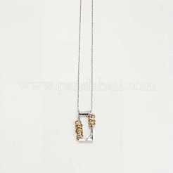 Collares para mujer con marco rectangular de acero inoxidable 304 y colgante de anillo.&nbsp;FS-WG90439-01