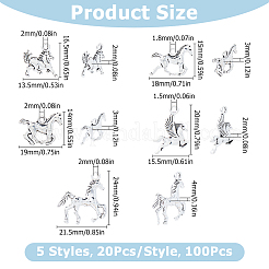 100 pz 5 stili pendenti in lega di stile tibetano&nbsp;FIND-OC0003-30