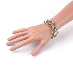 Bracciali avvolgenti in vetro placcato&nbsp;BJEW-JB04018-02