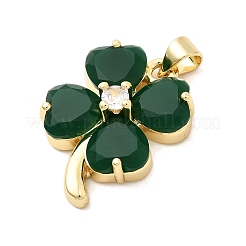 Pendentifs de verre en laiton&nbsp;KK-H529-40G-02
