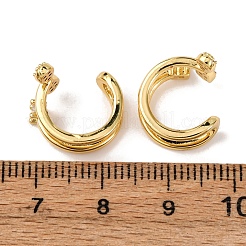 Messing Micro Pave klare Zirkonia Manschette Ohrringe&nbsp;LS-EJEW-D328-02G-02