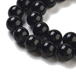 Brins de perles rondes en onyx noir naturel&nbsp;X-G-R198-10mm