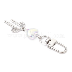 Decorazioni pendenti a forma di cuore in vetro galvanizzato&nbsp;HJEW-JM04357