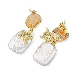 Ohrstecker mit Keshi-Perle aus natürlichem Barockgestein&nbsp;EJEW-JE07270