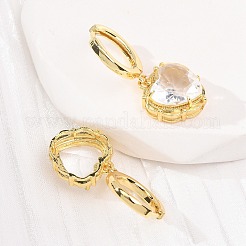Valentinstag-Herzohrringe aus Messing und Glas&nbsp;EJEW-Z164-23G-03