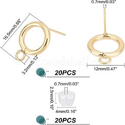 20 pièce de boucles d'oreilles à tige en acier inoxydable 304&nbsp;STAS-UN0038-68