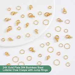 80 pz 4 stili 304 chiusure a moschettone in acciaio inox&nbsp;DIY-PH0028-67