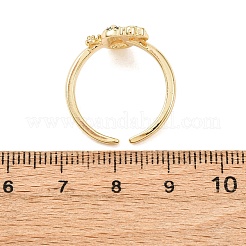 Verstellbare Manschettenringe aus Messing mit Mikropflaster und Zirkonia für Damen&nbsp;LS-RJEW-B138-02G