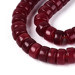 Gefärbt natürlichen weißen Jade Perlen Stränge&nbsp;G-T143-17H
