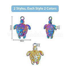 18 pieza de colgantes de acero inoxidable 201 de 3 colores&nbsp;STAS-DC0013-70