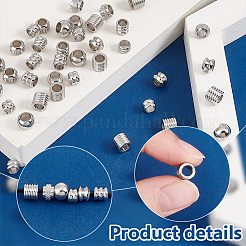 100 Stück 6 Stil 201 Edelstahl European Beads Sets&nbsp;STAS-PH0005-43