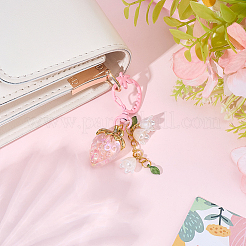 1 colgante de fresa acrílico decorativo.&nbsp;KEYC-BM0001-25A