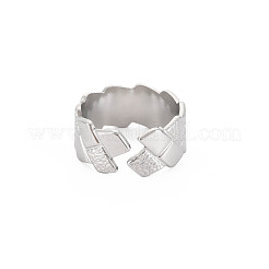 Bague ouverte rainurée en acier inoxydable 304 anti-ternissement pour femme&nbsp;RJEW-S405-241P