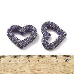 Herzförmige Polymer Clay Strassperlen&nbsp;CLAY-NH0001-09A-06