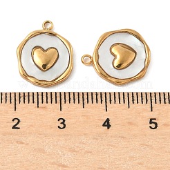 304 Edelstahl Pavé-Anhänger aus natürlichen Muscheln&nbsp;X-STAS-F319-02B-G02