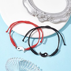 2 set di braccialetti con maglie in lega yin-yang in 2 stili&nbsp;BJEW-JB10175