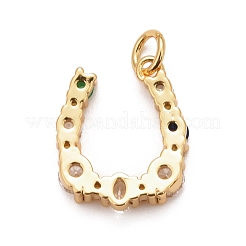 Colgantes de circonitas cúbicas de colores de latón chapado en rack&nbsp;KK-M229-32G