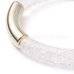 9 pièces 9 couleur bonbon couleur acrylique tube incurvé gros bracelets extensibles ensemble pour les femmes&nbsp;BJEW-JB08135