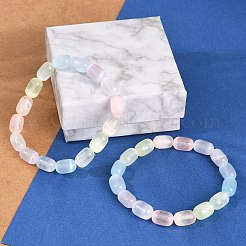 Stretch-Armbänder aus gefärbten natürlichen Selenitsäulenperlen für Frauen&nbsp;BJEW-I312-05F