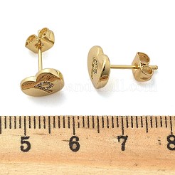 Ohrstecker mit Gestellplattierung aus Messing mit Mikropavé und klaren Zirkonia&nbsp;EJEW-K299-01G-P