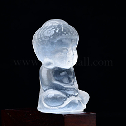 Figurine di selenite naturale di buddha&nbsp;DJEW-PW0021-01