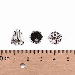 Cadmio y plomo de estilo tibetano plata antigua sin tapas de abalorios flor&nbsp;X-TIBEB-00864-AS-R