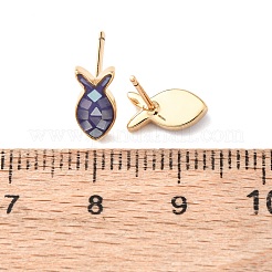 Pendientes de pez esmaltado de latón&nbsp;EJEW-I322-07G