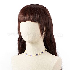 ABS-Imitationsperle & Millefiori-Glasperlenkette für Frauen&nbsp;NJEW-JN03918