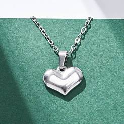 Colliers avec pendentif en forme de cœur en acier inoxydable 304&nbsp;NJEW-H059-17P