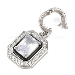 Pendentifs avec zircon cubiques à micro-pavés en laiton&nbsp;KK-K413-08P