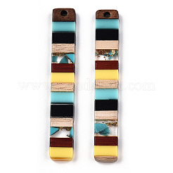 Grands pendentifs en résine translucide et bois de noyer&nbsp;RESI-TAC0017-47-A04-1
