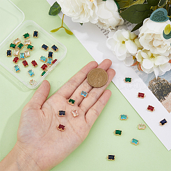 40 stücke 5 farben glas strass anhänger&nbsp;GLAA-DC0001-21