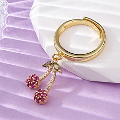 Offene Manschettenringe aus Messing mit Mikropavé-Kubikzirkonia für Damen&nbsp;RJEW-U057-12C-G