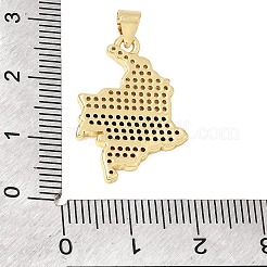 Pendenti in zirconi cubici colorati in micro pavè di ottone&nbsp;CU-CBA3C32-03G