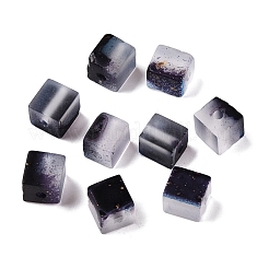 Perline di vetro smerigliato con polvere glitterata dorata&nbsp;DGLA-NH001-6mm-01M